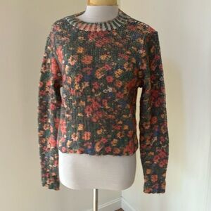 New! Zara medium floral crop sweater.